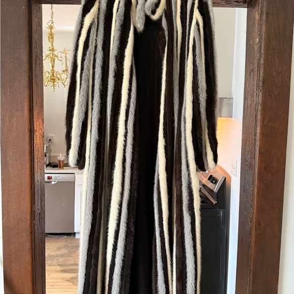 Jackets & Blazers - Elegant Brown and Cream Mink Sweater Jacket